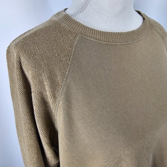 Aerie Women's Tan Terry Cloth Raglan Sleeve Distressed Sweatshirt Size XS NWT - Picture 7 of 16